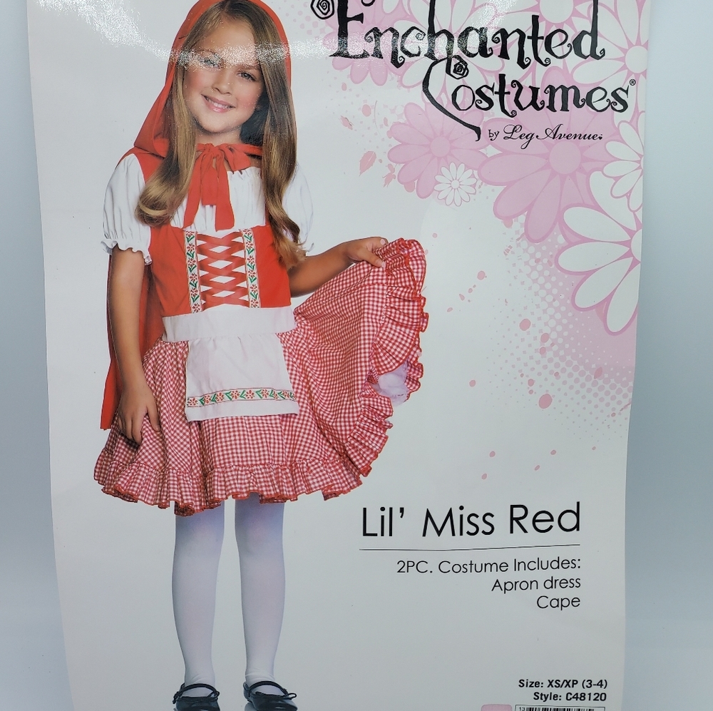 *SHIPS SAME/NEXT DAY!* New Red Riding Hood Costume Size XSmall 3-4